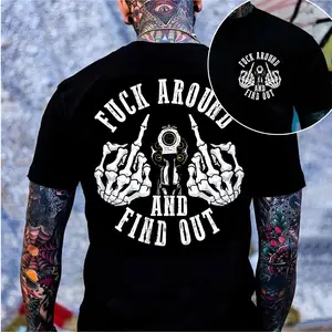 FK Around And Find Out Defiant Bone Hand Graphic T-Shirt – Bold Skull & Bone Statement Tee, For Men Who Love Rebel Streetwear Style, Gift for Him, Dad, Husband