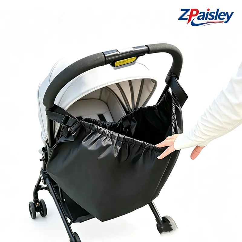 1Pc Universal Stroller Organizer Bag with Adjustable Straps, Waterproof Large Capacity Baby Stroller Caddy, Hanging Diaper Storage Bag for Strollers & Cribs, Fits Diapers Wipes Bottles Toys