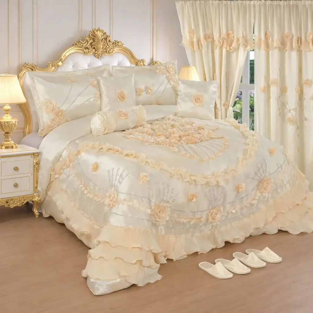 Luxury peach royal bedding set