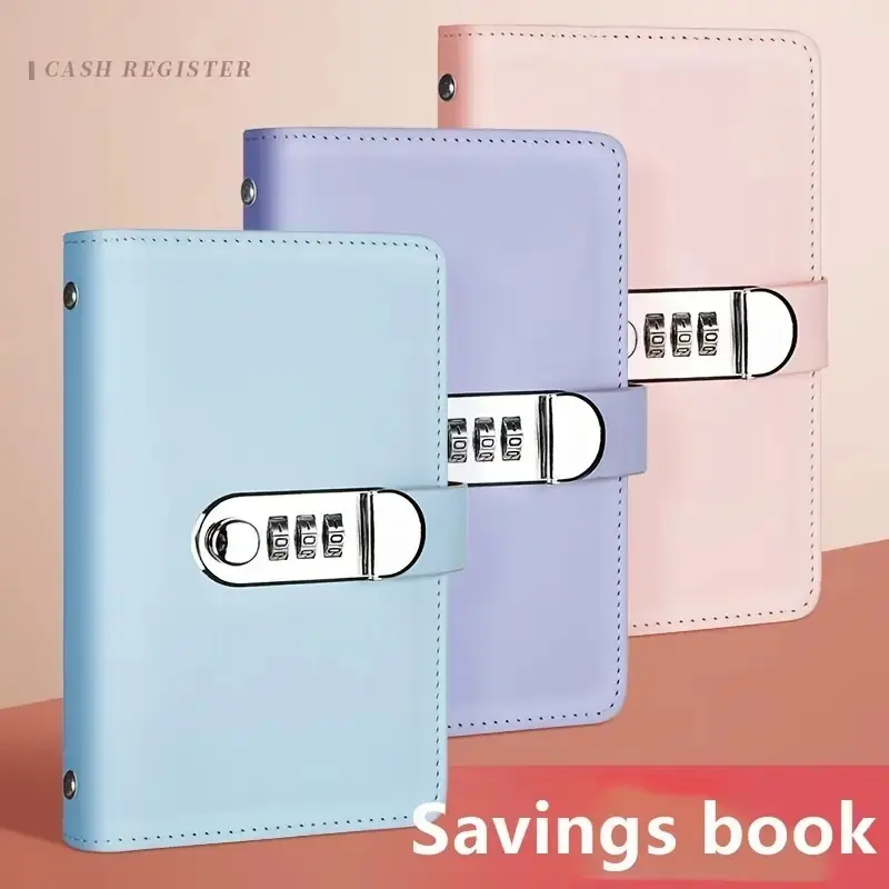 Password Lock with Combination Knob and Safety Metal Buckle, Portable Cash Storage Box, Money Safe for Cash, Money Organizer, Multiple Colors Available