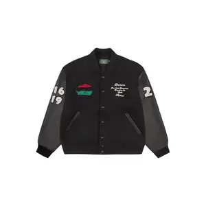 Peace Wreath Varsity Jacket "Black" DT445 Peace Wreath Varsity Jacket "Black" DT445