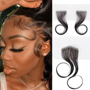 MY-LADY Edges Top Swiss HD Lace 100% Human Hair Handmade Reusable Breathable Invisible Lace Hairline Baby Hair Stripes for Women
