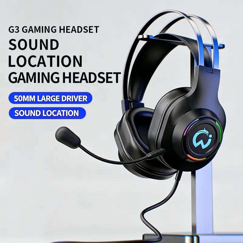 Stereo gaming headphones for PS4, PC, Xbox One, PS5 game console, PC and laptop, headphones with microphone, LED lights, 7.1 surround stereo,wired headphones, RGB lighting, USB-A, high-resolution studio monitoring/mixing/DJ stereo headphones Dual Bt Audio