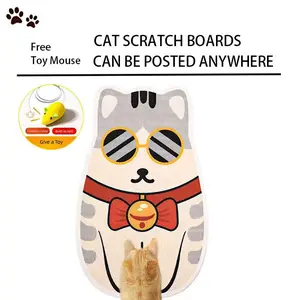 【Buy 1 Get Free Toy Mouse!】Wall Mounted Cat Scratching Board Thickened Durable Wear Resistant Protects Furniture from Cat Scratching Suitable for walls Sofas Cabinets Doors Glass Personalized Cat Tree Tower Cat toy mouse Pet supplies Scratcher Kittens