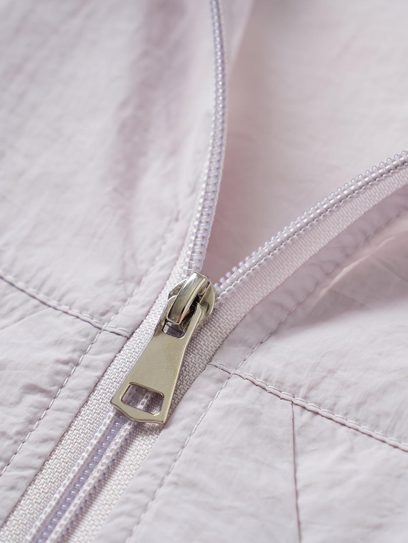 Spring and Summer Solid Color Hooded Sunscreen Jacket- Lightweight, Breathable, Loose-Fitting Open-Back Outdoor Short Sleeve Coat