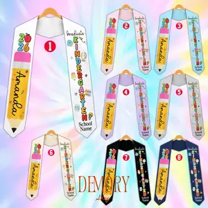 Class Of 2026 Kindergarten Stole, Pencil Graduation Stole, Custom Name Kid Grad Stole, Personalized Boy Girl Pre-K Grad Gift