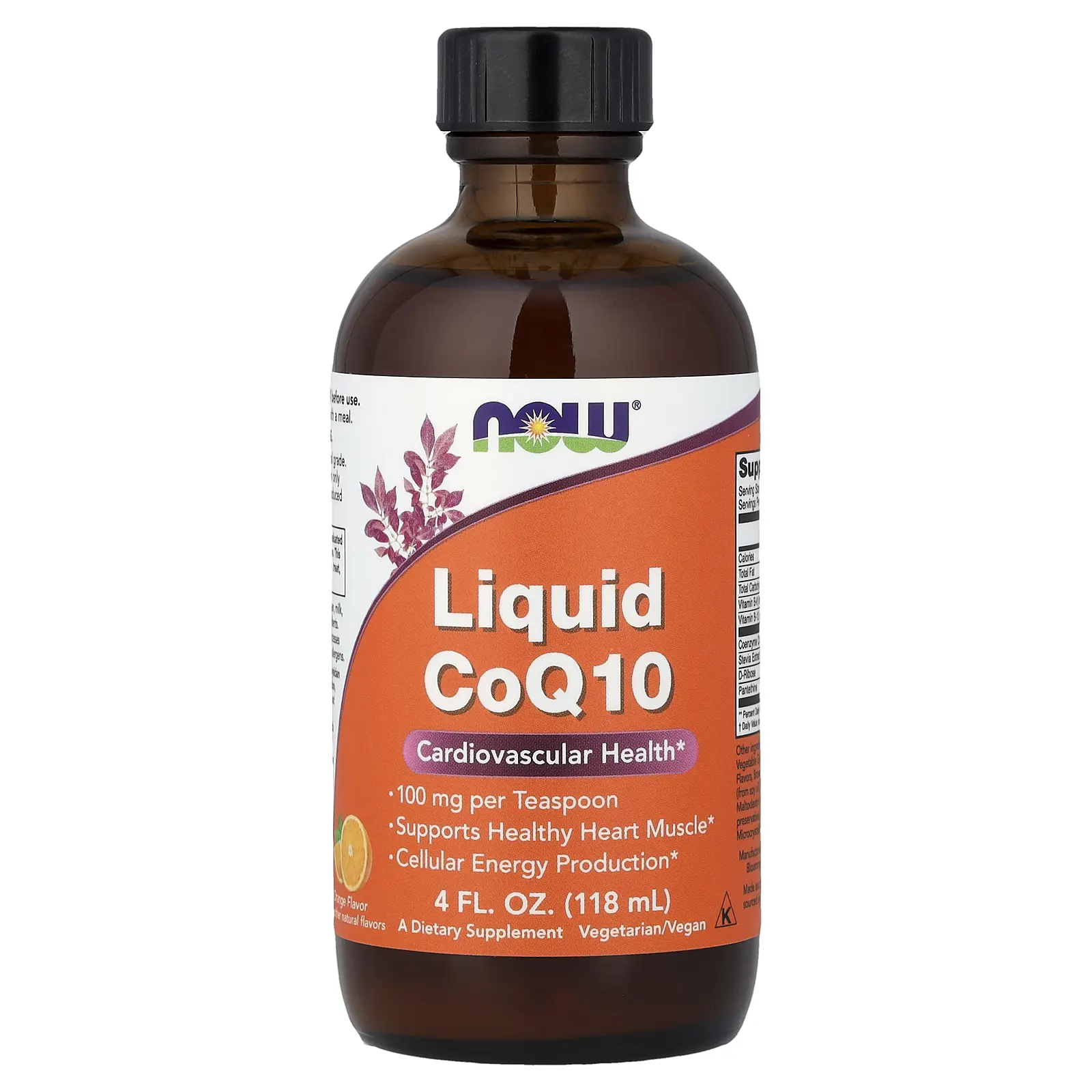 NOW Foods Liquid CoQ10, Orange, 4 fl oz (118 ml)