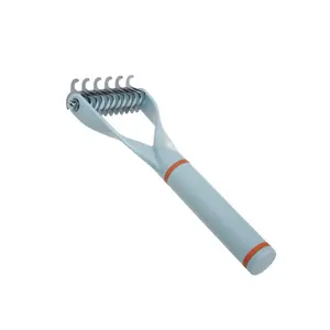 2-in-1 Metal Double Sided Shedding & Detangling Comb for Cats and Dogs Undercoat & Matted Fur Tool - Pet Grooming Brush(Blue)