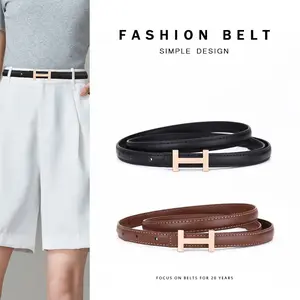 H-shaped Belt for Women Versatile Cowhide Belt for Skirts and Pants Thin Style Women's Belt High-end Business Fashion Belt