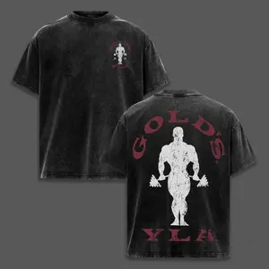 Gold's Gym YLA Oversize Washed T-Shirt - Premium Gym Apparel for Intense Workouts, Stylish Training Men's Top with Aesthetic Vibes, Built for Discipline, Strength, and Laser Focus