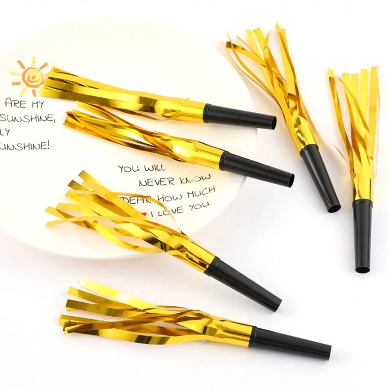 10pcs Tassel Party Blowers, Streamer Whistles, Perfect for Weddings Birthdays Mall Grand Openings Large Festive Events Atmosphere Props, Festival Party Supplies, Party Decoration Supplies