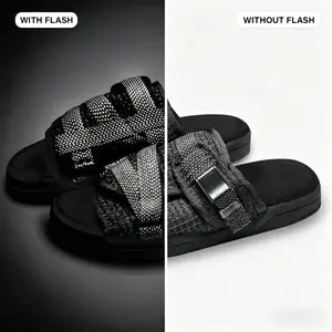 Reflective Slides for Men and Women, Stylish summer shoes & black shoes, Full 3M Reflective Sandals with Adjustable Straps, Premium real shoes,  shoes to buy 2026, Classic golden tempo trainer, Arch Support Anti-Slip Sole for Wide or Narrow Feet