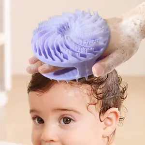 2-Pack Versatile Dual-Use Bath Brush, Silicone Shower Brush, Ring Design Hair Cleanser, Gentle Baby Shampoo Brush, Exfoliating Body Massage Brush