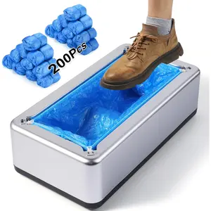 shoe dispenser, Shoe Covers Dispenser with 200Pcs Shoe Cover Disposable Non Slip, User-Friendly and Reliable Shoe Cover Machine, Fits Size up to 11 US Men, Widely Applicable in Indoor(Silver) No brand