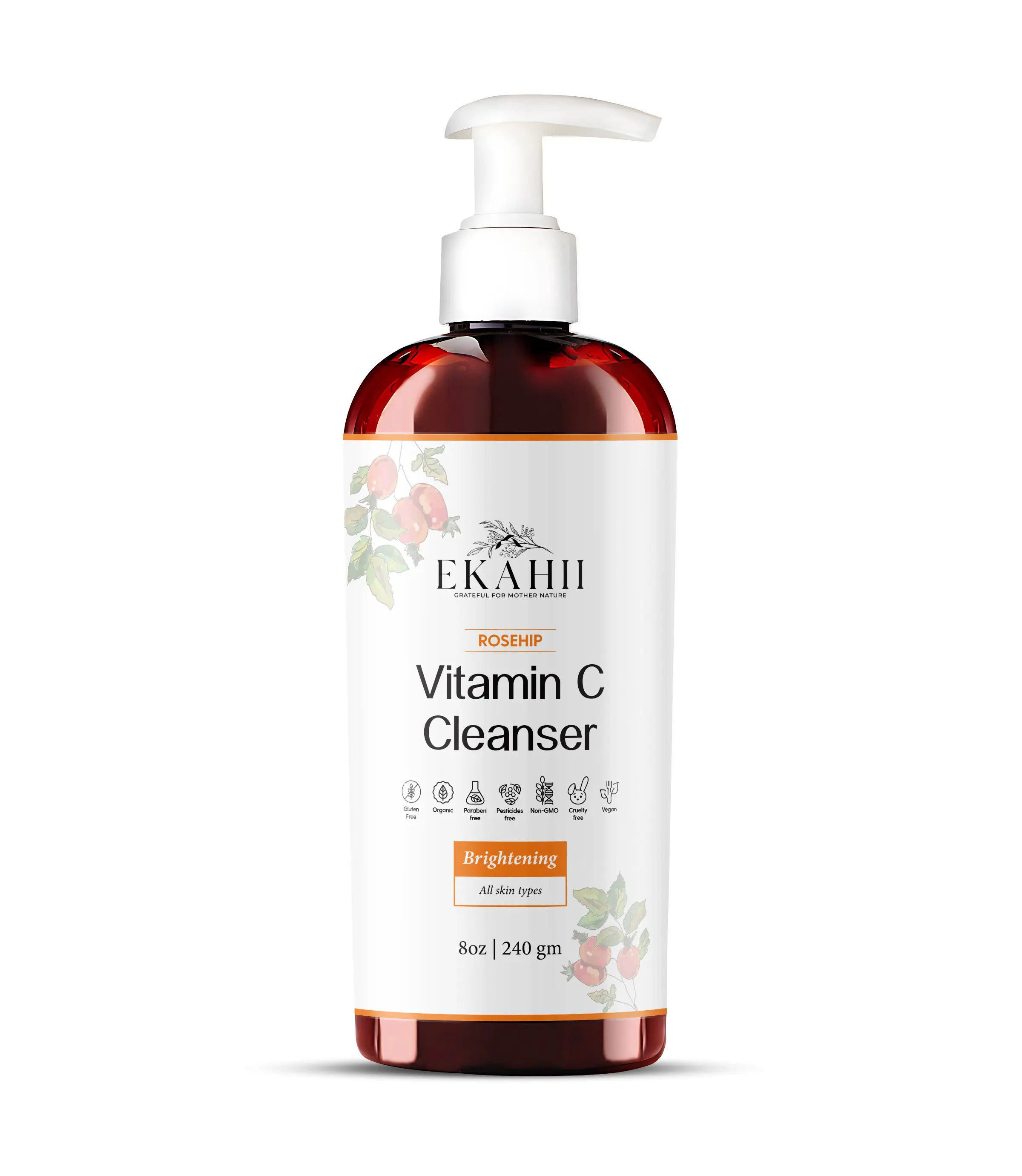 ROSE-HIP ORGANIC Vitamin C Cleanser formulated by an esthetician, herbalist and botanical formulator from 100% botanical extraction Skincare Facial Daily Gentle Aloe Rosehip botanicalSkincare Cleanser OrganicSkincare NontoxicSkincare TikTokViralCleanser