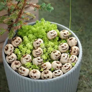 20pcs Halloween Resin Pumpkin Set, Outdoor Garden Pot Ghost Face Decorations, 20 Pieces for Festive Season