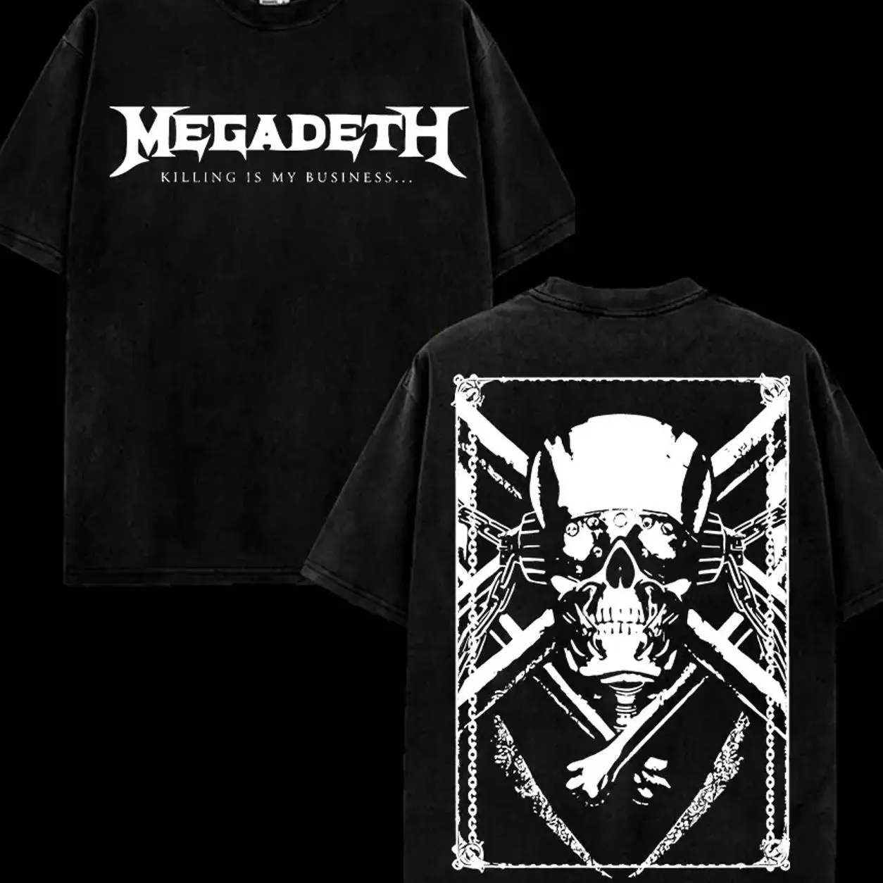 [MetalStyle] Megadeth Killing Is My Business Retro Unisex 100% Heavyweight Cotton T-Shirt – KILLING ROAD World Tour Rock Thrash Metal Cotton Tee, Heavy Metal Rock Band Shirt, Oversized Vintage Tee, Heavy Metal Merch, Gift for Rock Fans EJO