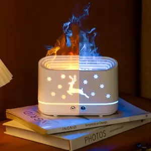 300ml Flame Aroma Diffuser Humidifier, Realistic Flame Oil Diffuser with 8H Timer, 3 Mist Modes & 2 Light Colors, Quiet Aromatherapy Essential Oil Diffuser for Home Bedroom Yoga