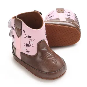 Baby Girl Fashion PU Boots Infant Girls Non-Slip Soft Sole First Walker Winter Warm Snow Boots Crib Shoes