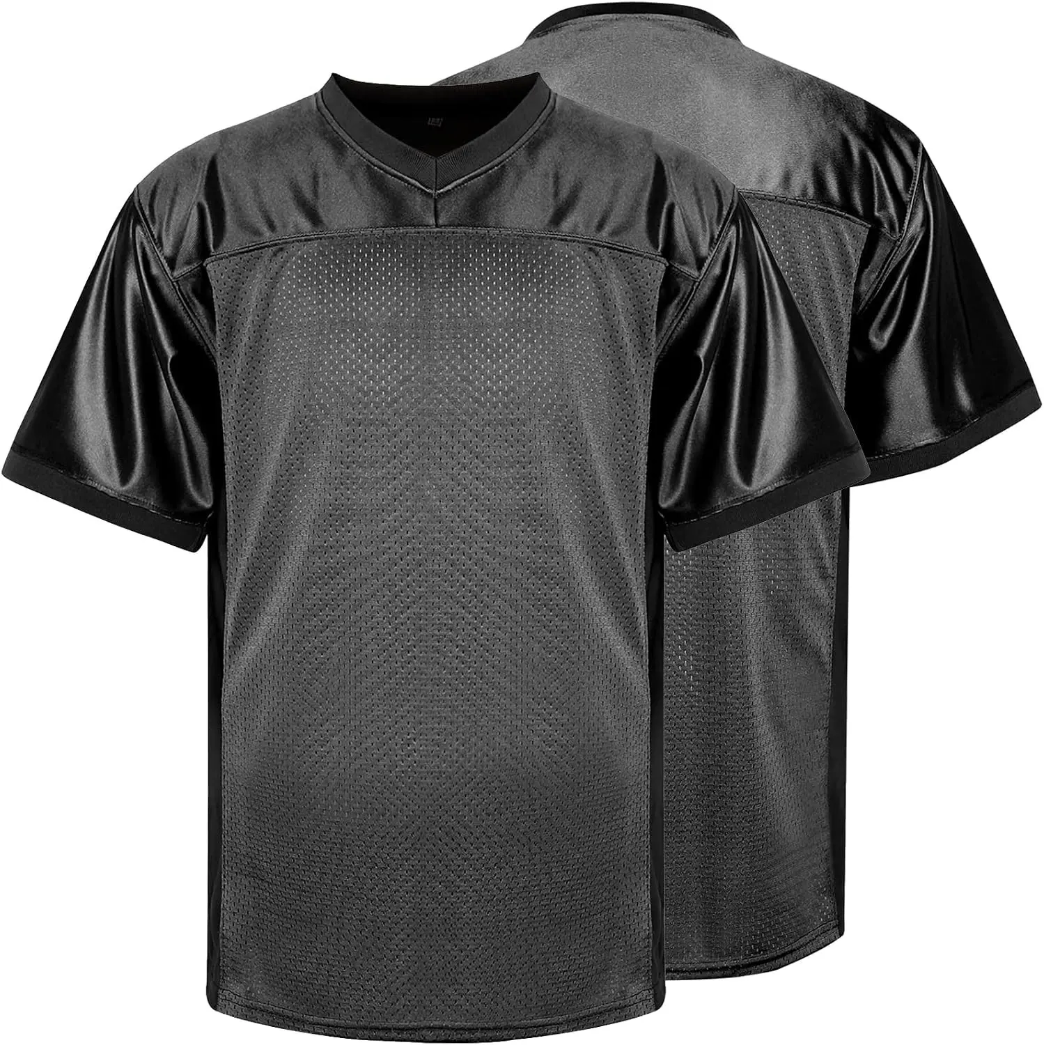 Blank Practice Football Jersey Mesh Athletic Sports Football T-Shirt Black White Red