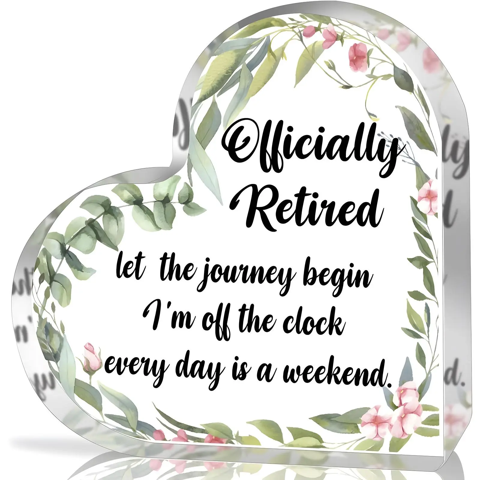 Retirement Gift for Women Men, 1 Count Retirement Plaque, Retirement Gift for Colleagues, Desktop Decoration Sign for Home Office, Home Decor, Acrylic Plaque Decor, Foil Lettering Design