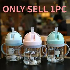 250ML Water Bottle with Straw, Anti-Choke Handle, Shockproof Design, Ideal for Outdoor Camping & Kids Use, Reusable Casual Style Hydration Solution, Drinkware, Drinking Tumbler