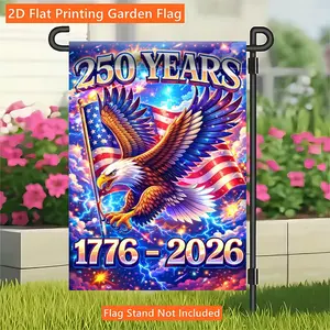 America 250th Anniversary Garden Flag 12x18 Inch - Patriotic Eagle 1776-2026 Semiquincentennial Yard Banner 250 Years of America 1776-2026 Garden Flag - Bold Eagle & US Flag Design for 4th of July & Anniversary