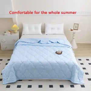 Ice Cool Smooth Solid Washable Cotton Summer Quilt, Lightweight Quilts, Lightweight Bedding, Elegant Embossed Design, Lightweight Breathable Comfort, Machine & Hand Washable