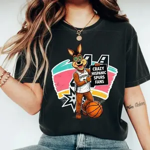 Crazy Hispanic Spurs Fan T-Shirt, Basketball Team Pride Shirt, Retro Graphic Tee, Unisex Sports Fan Top, Game Day Outfit
