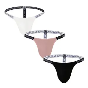 Men's Thong Sexy Bikini G-String Underwear Male Breathable Modal G-String Thong Low-rise T-Back Jockstrap
