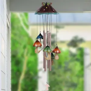 Fairycore Wind Chime, Hand-Painted Mushroom & Butterfly, Cottagecore Garden Charm, Indoor Hanging Decor, Snail Ornament, Patio Decoration, Durable Gift Idea