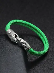 Vintage Snake Head Design Braided Bracelet, Fashionable Jewelry for Party, Daily Clothing Decor, Trendy All-match & Exquisite Jewelry for Birthday Gift