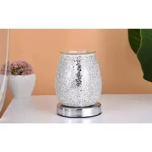 Crackle Glass Electric Touch Oil Burner & Night Light