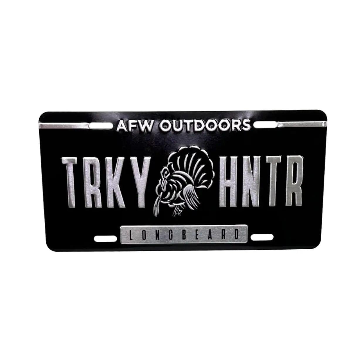 American Flyway Waterfowl Black Embossed Turkey Hunter Front License Plate, Custom License Plates, Car Exterior Auto Parts Accessories, Car Accessories