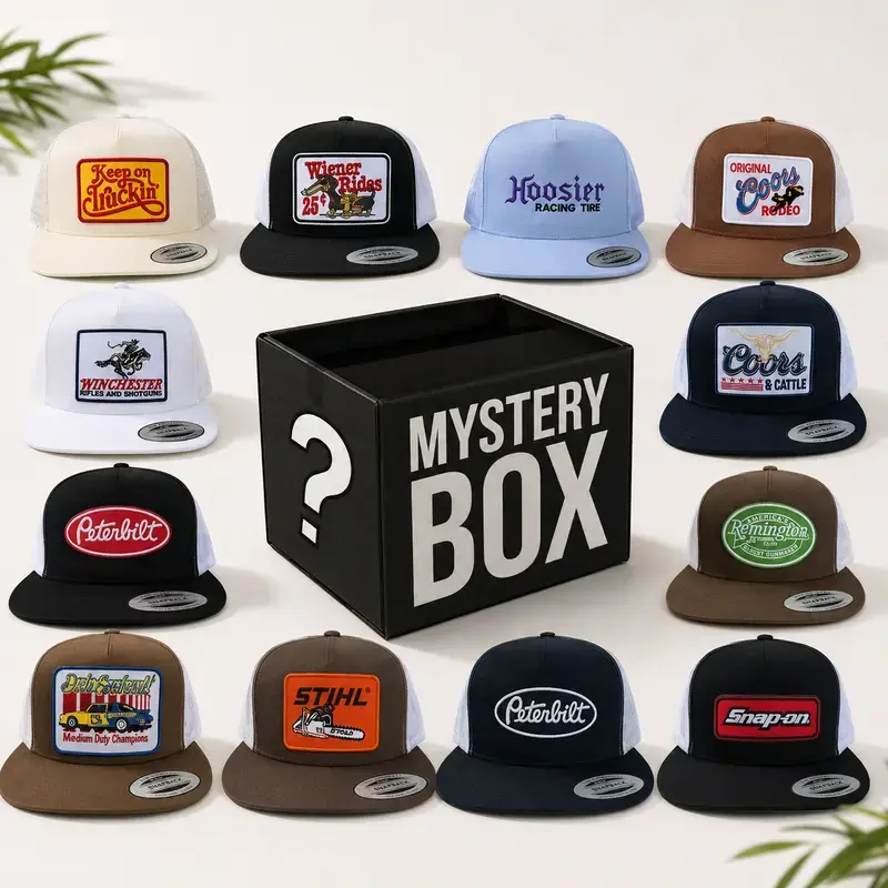 [ BUY 2 FOR 1 PRICE ]  Mystery Hat Box Random Keep On Truckin' Wiener Rides 25 cent HoosierTrucker Cap Mesh Back Five Panel Hat flatbill 7 Panel camo hat, snapback, ball cap , Mutil Color , Out doors