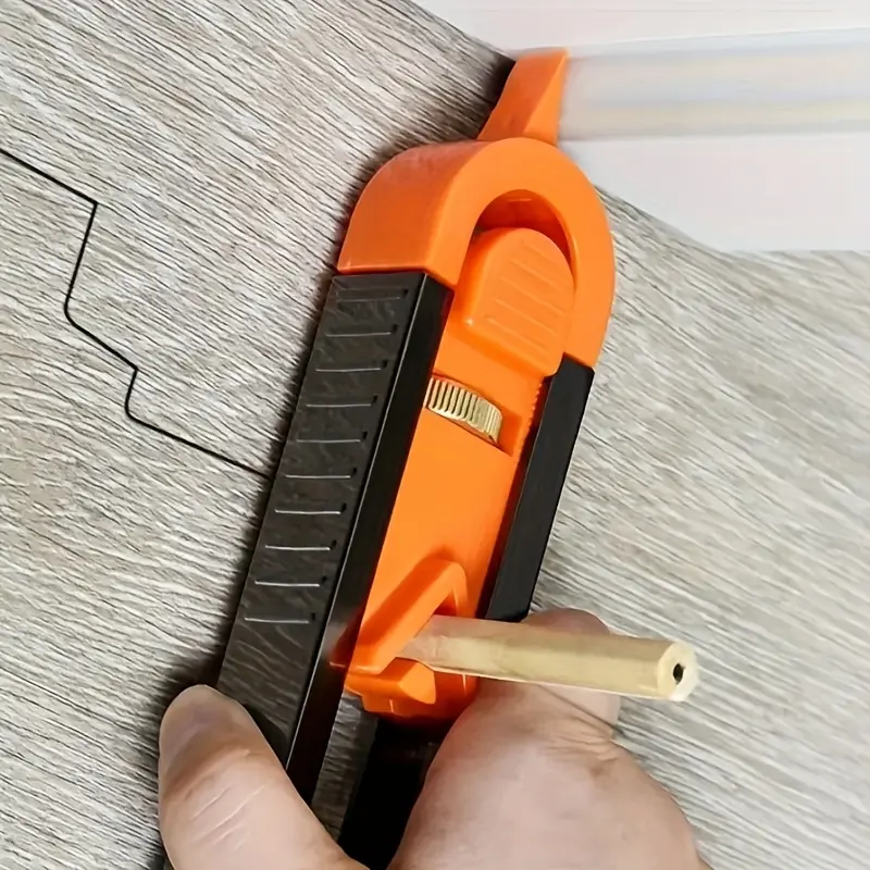 1pc Woodworking Profile Scribing Ruler Adjustable Contour Gauge with Lock for Irregular Shape Measuring Radian Copy Tool for Tiling Flooring Carpentry Precise Layout Measuring Tool Durable DIY Hand Tool