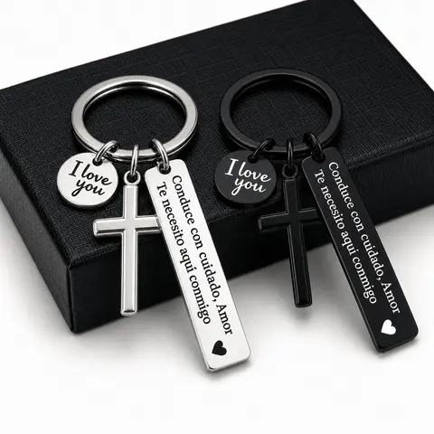 HOLDNEAR Custom Stainless Steel Pendant Keyring with Personalized Initial for Car Keys, 'Drive Safe' Engraving, Birthday Gifts for BF, Keychain For Car Keys, Anniversary Gifts For Him, Boyfriend Gifts Father’s Day Gifts