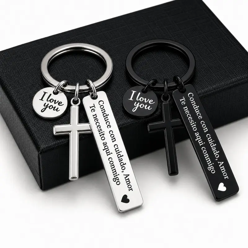 HOLDNEAR Custom Stainless Steel Pendant Keyring with Personalized Initial for Car Keys, 'Drive Safe' Engraving, Birthday Gifts for BF, Keychain For Car Keys, Anniversary Gifts For Him, Boyfriend Gifts Father’s Day Gifts