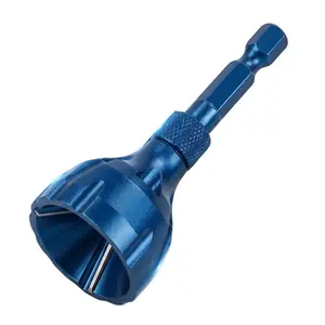 1 PCS Deburring External Chamfer Tool with Tungsten Carbide Blade – Removes Burrs on Copper, Steel, Aluminum – Quick Release 1/4" Hex Shank (1/8" to 3/4") – Drill Bit & Bolt Thread Repair Tool