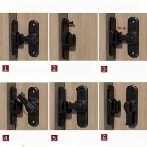 Adjustable 90°/180° Sliding Door Lock, Anti-Theft Safety Latch, Manual Operation, Durable Metal Structure, Easy Installation