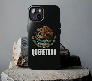 Queretaro Mexico Mexican Eagle Escudo State Estado, iPhone 16 15, 14, 13, Pro Max Tough iPhone Glossy Phone Case, Mobile Phone Case Protection Gift