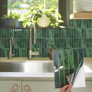 3d brick pattern self-adhesive wall tile stickers, 10/30pcs waterproof peel and stick wallpaper, heat resistant kitchen backsplash sticker for home decor