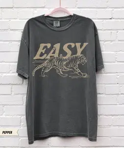 [Sale Up To 50%] Comfort Colors Easy Tiger Tee T-shirt, Vintage style Inspired Shirt, Trendy Tiger, Retro Festival Clothing, Top Classic