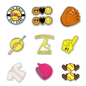 Softball Pack 9 PCS Sticker Vinyl, Sport Car Wall Kid Phone Book Stickers, Funny Sticker Decal Decor