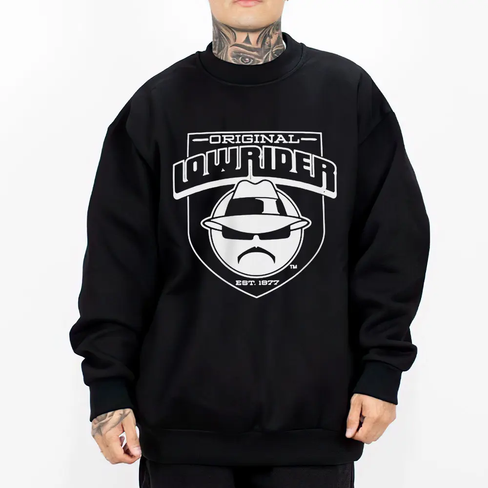 Chicano Clothing Mexican Clothes Lowrider Original Black White Design Oversized Graphic Tee Medium Heavy Hoodie for Men & Women Fabric Sweatshirts
