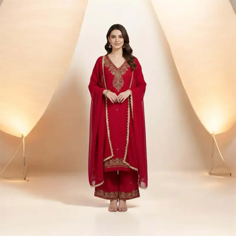 Boutique work plazo set with real mirror work hand embroidery