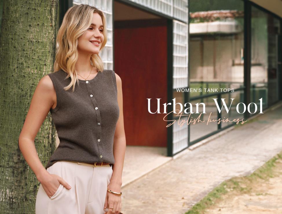 Arach&Cloz Women's Wool Blend Non See Through Button Down Business Casual Tank Tops 2026