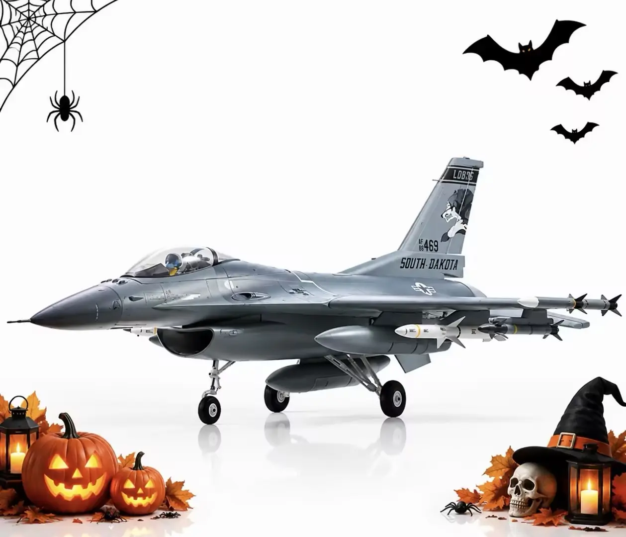 FMS 64mm EDF Jet F-16 Fighting Falcon RTF/PNP Hobby RC Plane - Realistic Details, ESC, Motor, Exceptional Flying Characteristics - Beginner Toy, Back to School Gift (RTF: Plane, Remote, Battery, Charger; PNP: No Transmitter, Receiver, Batteries, Charger)