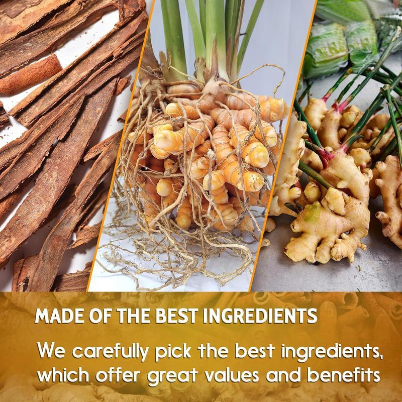 120 Bags Turmeric Ginger Cinnamon Tea, 100% Natural, Anti-Inflammatea. Eco-conscious Tea Bags. Turmeric Ginger Herbal Tea. No Sugar, No Caffeine, No Gluten, Vegan. antiinflamma tea, looseleaf tea Beverage anti in flama tea ginger caffeine free