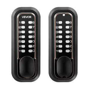 VEVOR Mechanical Keyless Entry Door Lock, 2.0 Code Upgrade, 4-7 Digits Code, Double-Sided Push Button Combination Mechanical Keypad Door Knob, Auto Locking, for Indoor or Outdoor, Oil-Rubbed Bronze
